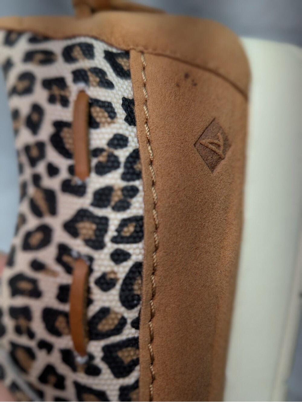 Sperry Moc Sider Slip-on Loafers, Leopard Cheetah Print Canvas Shoes, SZ 6M - Picture 6 of 9